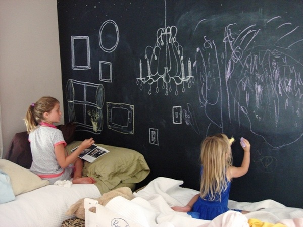 DIY Basement Room Divider Ideas - Chalkboard Wall