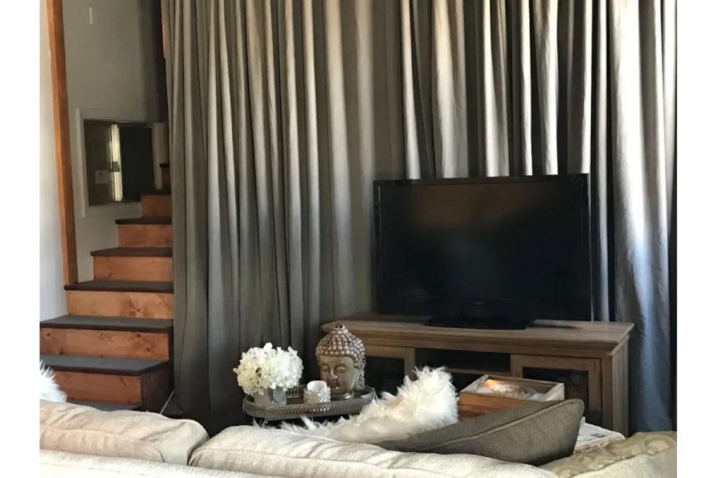 Unfinished Basement Room Divider Ideas - Hanging Fabric