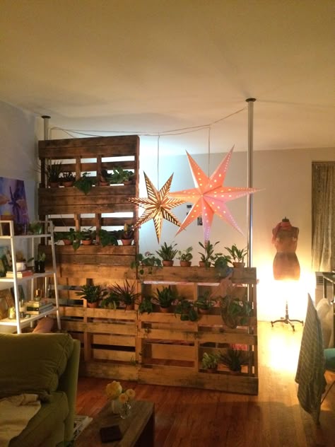 Unfinished Basement Room Divider Ideas Pallet Paradise- The Rustic Room Divider