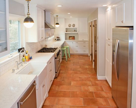 terracotta floor tile Terracotta White Cabinets