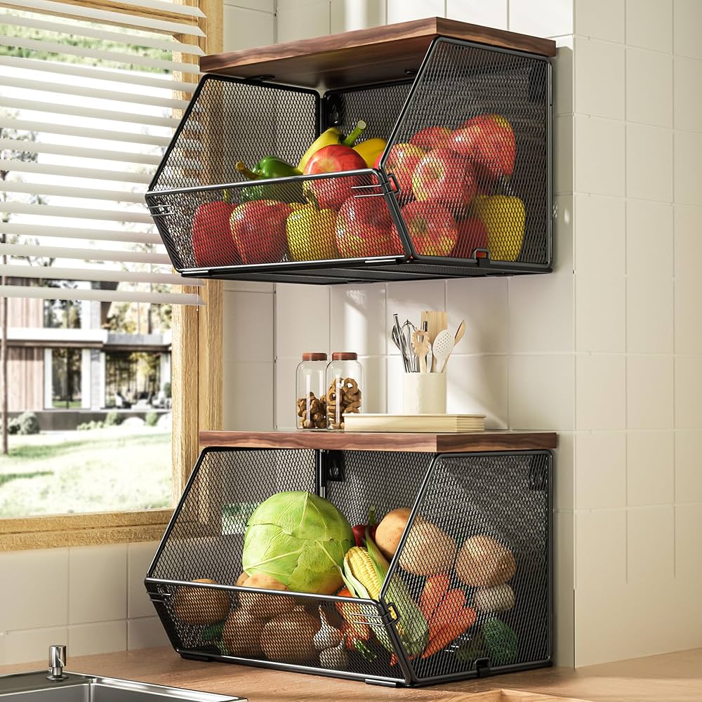 Hang Baskets for Extra Storage Small Kitchen Ideas on a Budget