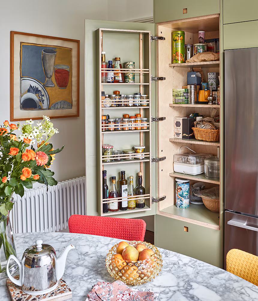 Install a Sliding Pantry Door Small Kitchen Ideas on a Budget