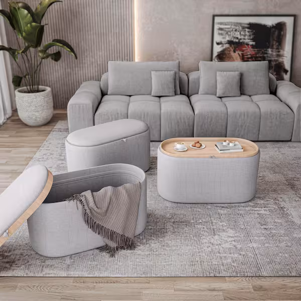 Ottoman with Built-in Tray or Storage