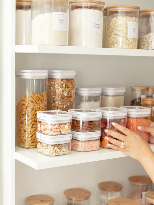 Small Kitchen Ideas on a Budget Use Stackable Storage Containers