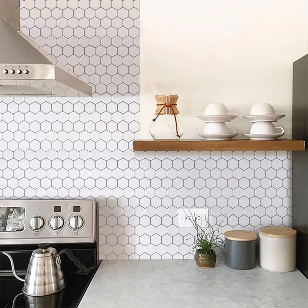 Use Peel-and-Stick Backsplash Tiles - small kitchen ideas on a budget