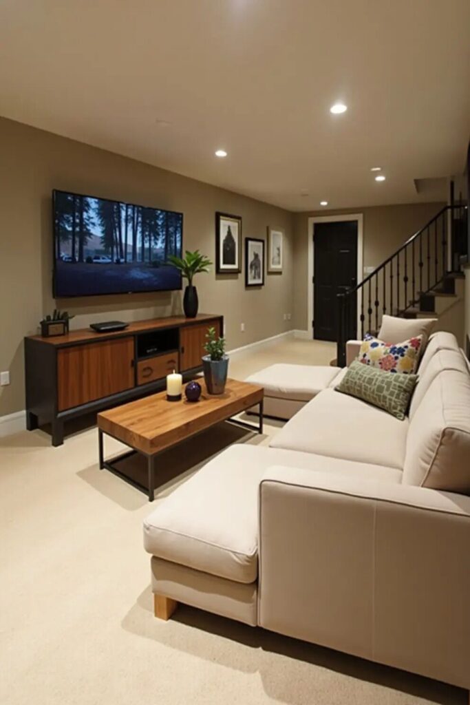 creative basement TV room ideas 1